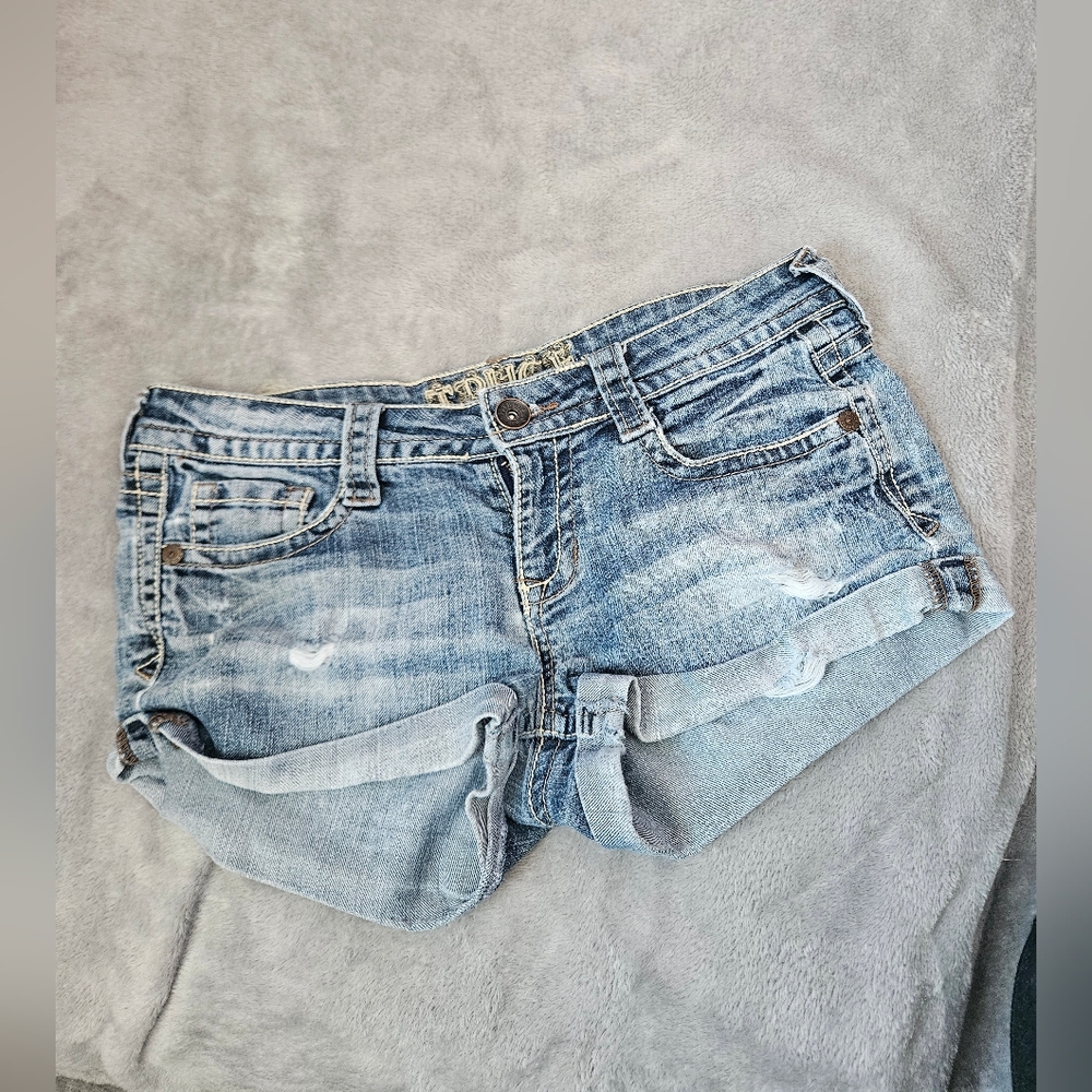 True Religion Blue Denim Shorts